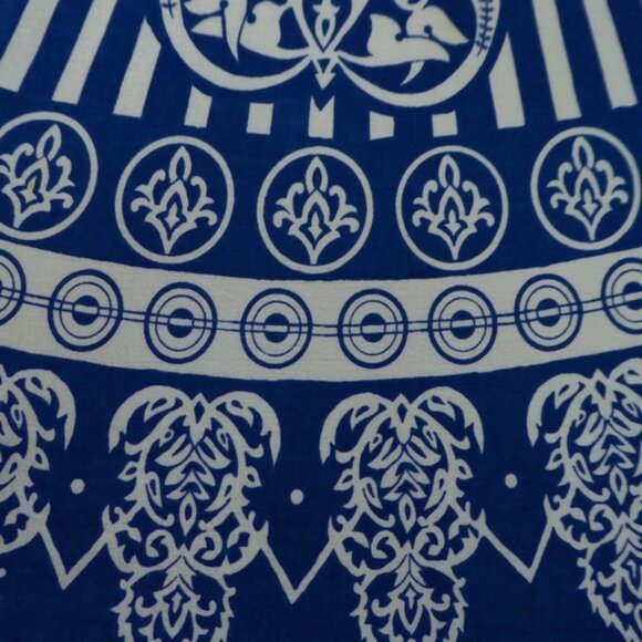 Anthropologie Maple Folk Dance Circle Skirt Blue White Border Lined Rockabilly 0 - Picture 9 of 12